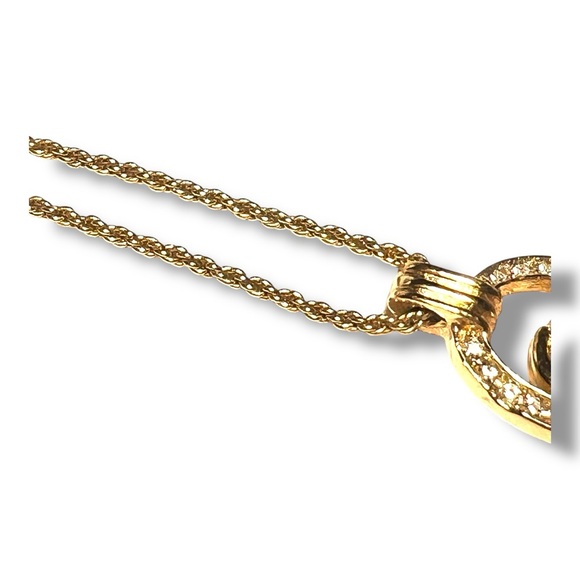 CHRISTIAN DIOR VINTAGE Gold Signature Necklace - Picture 7 of 15